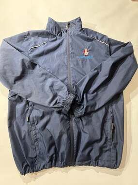 Core 365 Mens M Navy Windbreaker Jacket Full Zip Butcher Boy Logo Work